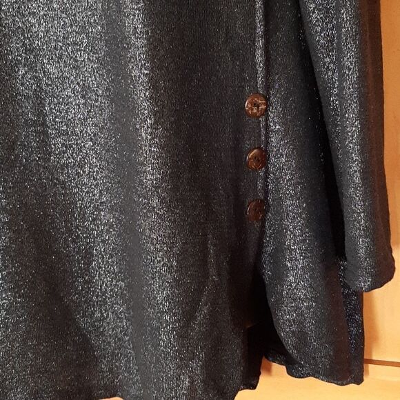 NWOT Women Black Metallic Long Sleeve Party Top Size XL - Picture 3 of 16